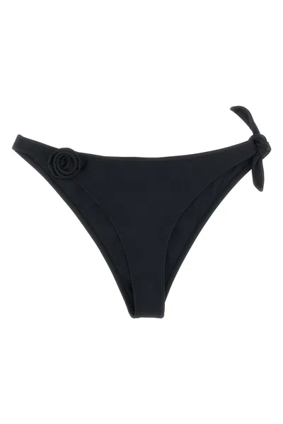 Coperni Floral Bikini Top Bow Side Ties In Black