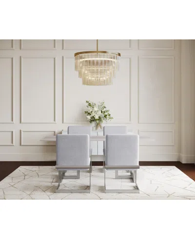 Macy's Emila 5 Pc. Dining Set (rectangular Table & 4 Chairs), Created For  In Gray