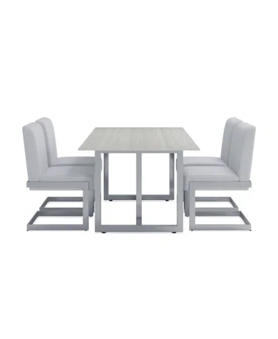 Macy's Emila 5 Pc. Dining Set (rectangular Table & 4 Chairs), Created For  In Gray