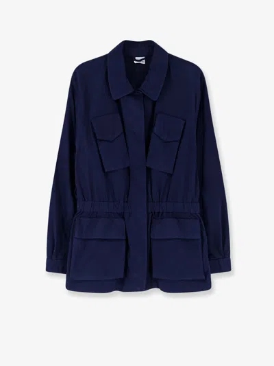 Aspesi Cotton Jacket With Lived Effect In Blue