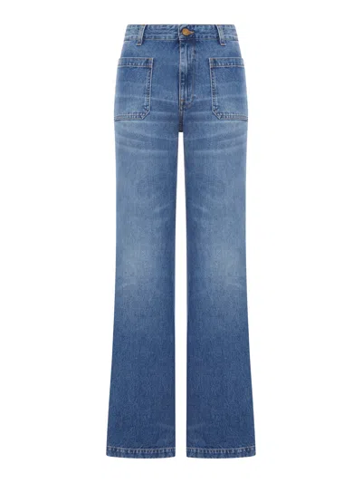 Seafarer Patch-pocket Flared Jeans In Blue