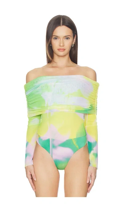 Afrm Maxine Bodysuit In Green