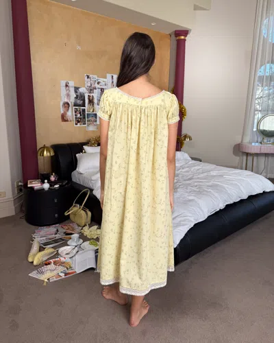 My Mum Made It Lucienne Cotton Gown In Yellow