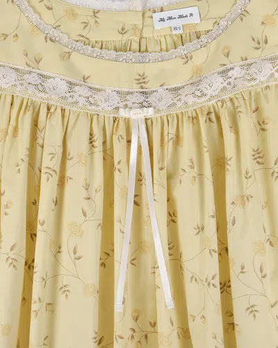 My Mum Made It Lucienne Cotton Gown In Yellow