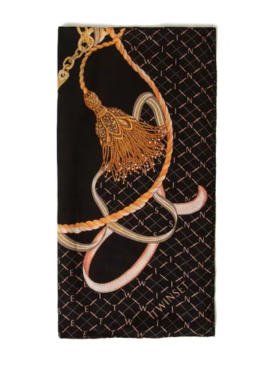 Twinset Patterned Scarf In Black