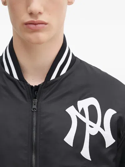 Aries Logo-detail Bomber Jacket In Black
