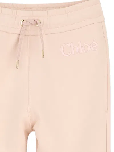 Chloé Drawstring Logo Track Pants In Neutral