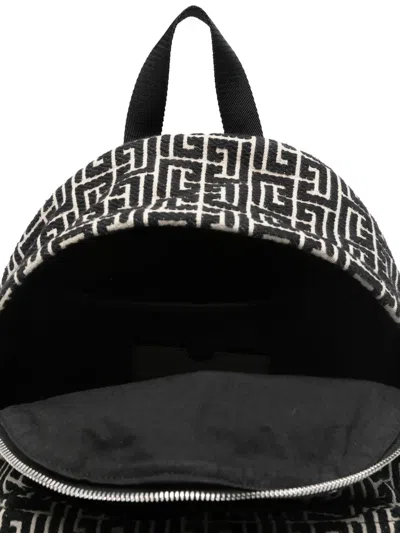 Pre-owned Balmain Logo-pattern Backpack In Black