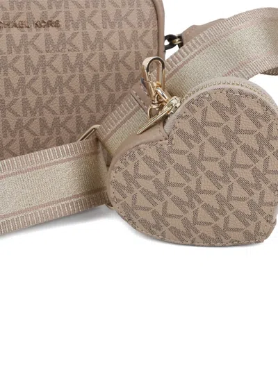 Michael Kors Monogram-pattern Shoulder Bag In Neutral