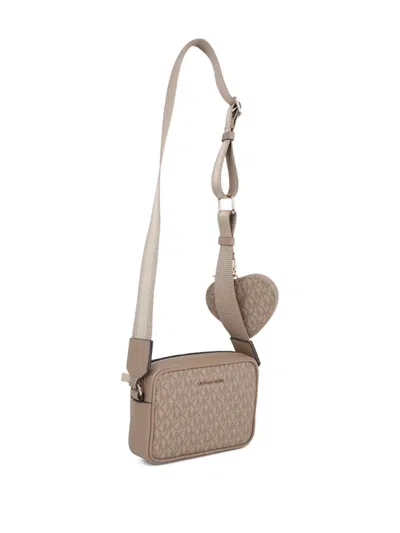 Michael Kors Monogram-pattern Shoulder Bag In Neutral