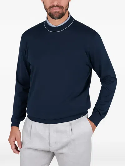 Paul & Shark Deep Navy Classic Cotton Sweater In Blue