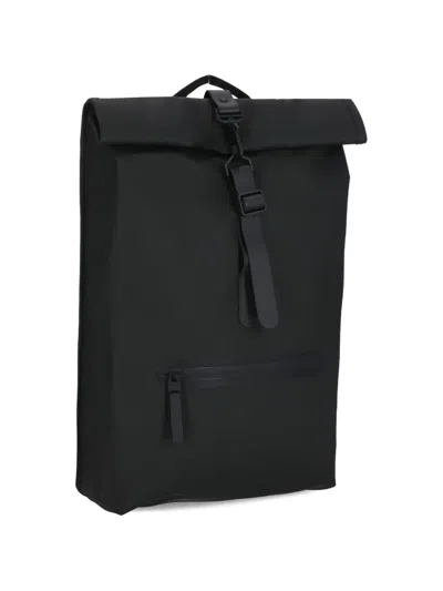 Rains Black Backpack In Black