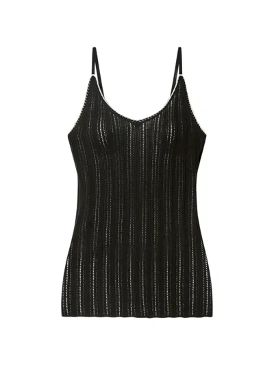 Isabel Marant India Strappy Silk And Cotton Knit Sweater In Black