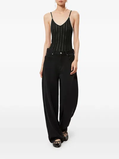 Isabel Marant India Strappy Silk And Cotton Knit Sweater In Black