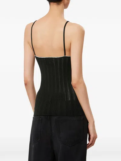 Isabel Marant India Strappy Silk And Cotton Knit Sweater In Black