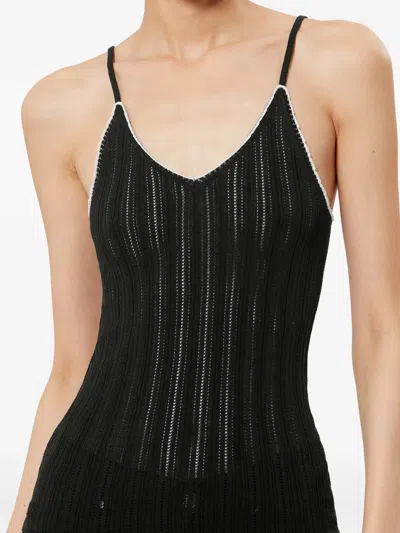 Isabel Marant India Strappy Silk And Cotton Knit Sweater In Black