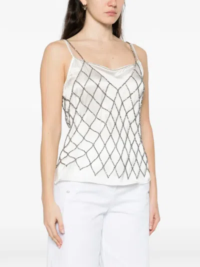 Panicale Beaded Top In White