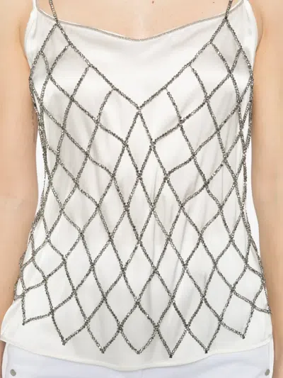 Panicale Beaded Top In White