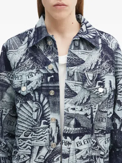 Aries Graphic-pattern Shirt Jacket In Blue