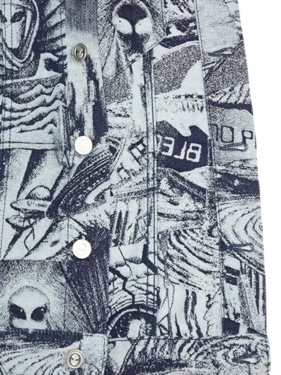 Aries Graphic-pattern Shirt Jacket In Blue