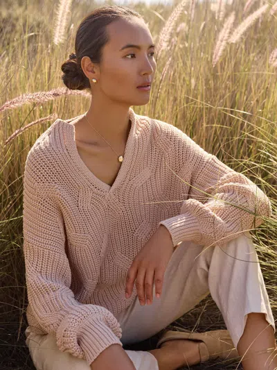 Brochu Walker The Grayson Cable Pullover In Brown