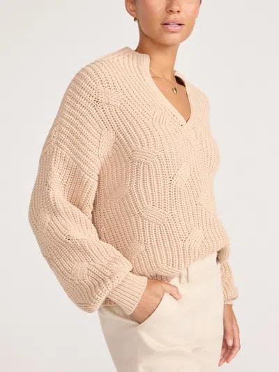 Brochu Walker The Grayson Cable Pullover In Brown