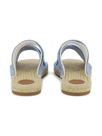 Chloé Kids Logo Espadrille Sandals In Blue