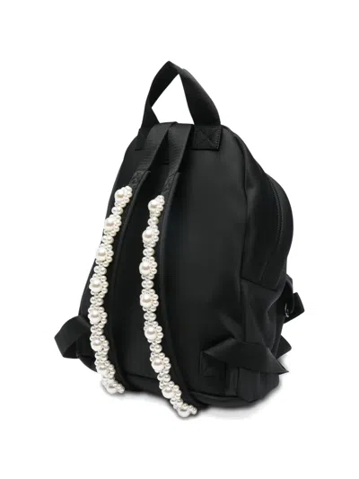 Simone Rocha Beaded Utility Bow Backpack In Black