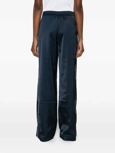 Gestuz Drawstring Stripe Trousers In Blue