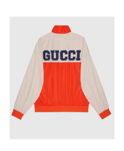 Gucci Colour-block Bomber Jacket In Red