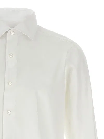 Finamore 1925 Timeless White Button-down Shirt With Structured Collar In White
