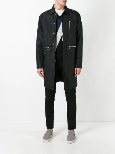 Shop Dsquared2 Mid-length Zipped Parka - Black