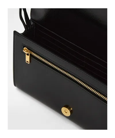 Jil Sander Tangle Wallet With Shoulder Strap In Black