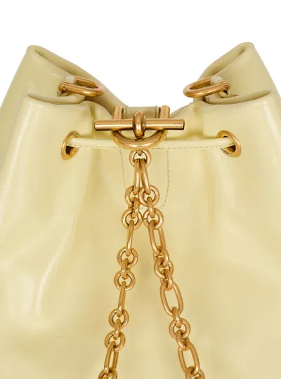 Balmain Pulse Calfskin Leather Backpack In Yellow
