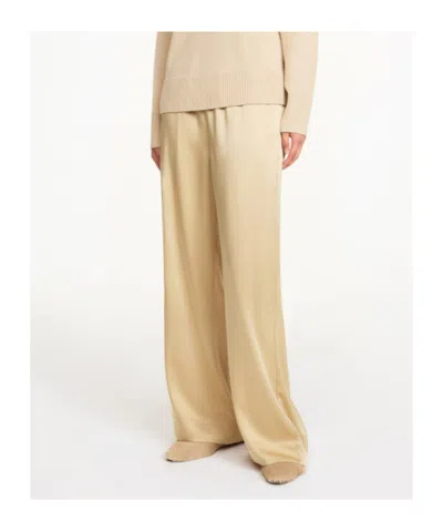 By Malene Birger Cabello Wide Leg Satin Trousers In Neutral