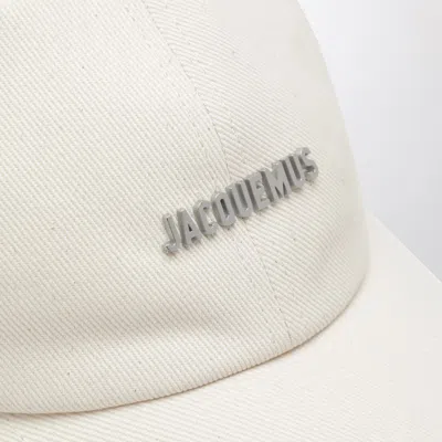 Jacquemus White Baseball Cap With Logo Women In White