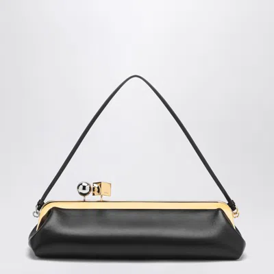 Jacquemus Rectangular Silhouette Clutch Bag With Top Handle In Black