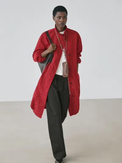 Massimo Dutti Long Oversize Parka In Red
