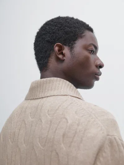 Massimo Dutti Wool Cable In Neutral