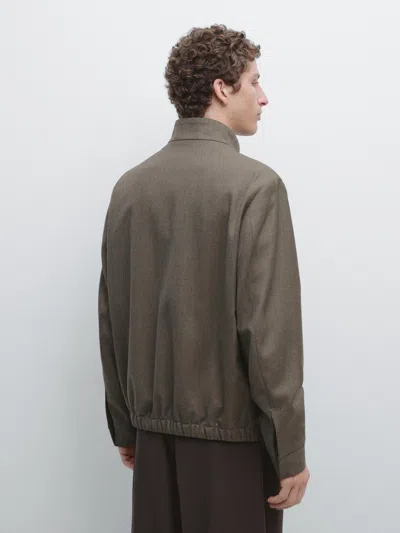 Massimo Dutti Cool Wool Blend Jacket In Brown