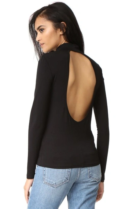 Just Female Luca Open Back Top In Black