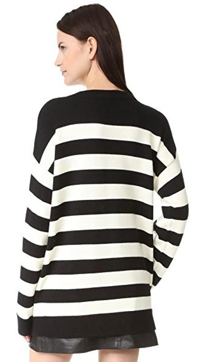 Shop Marc Jacobs Long Sleeve Crew Sweater In Black Multi