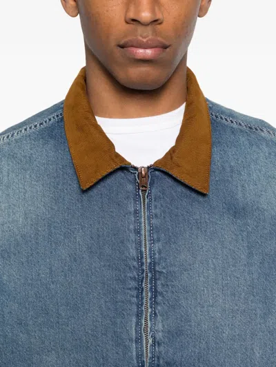 Levi's Textured-collar Zip-up Jacket In Blue