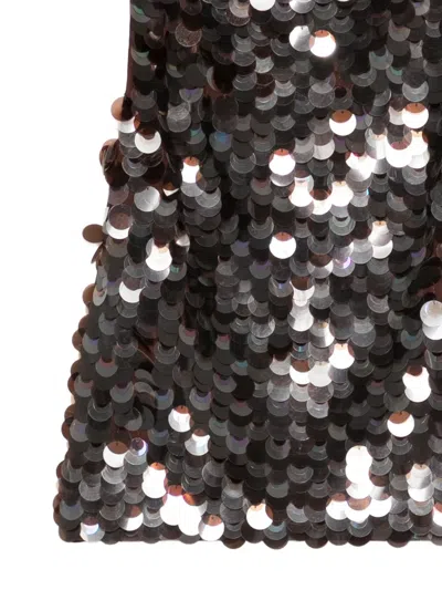 P.a.r.o.s.h Sleeveless Sequin Top Scoop Neck Fitted In Brown