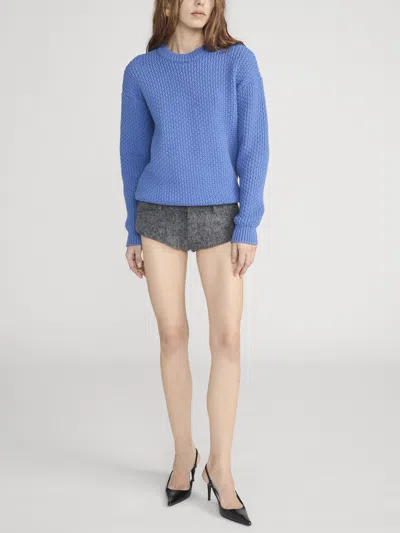 Frame The Wool Micro Shorts In Gray