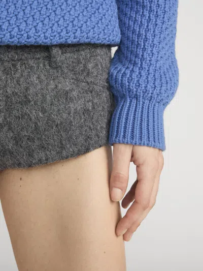 Frame The Wool Micro Shorts In Gray