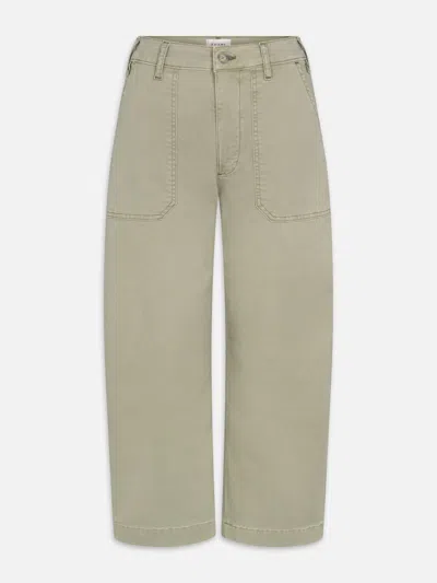 Frame The Ranger Crop Wide Leg Utility Pants In Green
