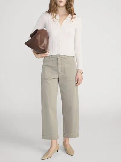 Frame The Ranger Crop Wide Leg Utility Pants In Green