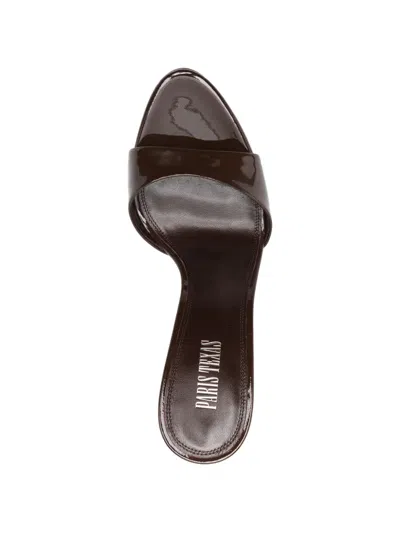 Paris Texas Sophisticated Stiletto Slippers With Wide Front Strap In Brown