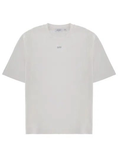 Off-white Graphic Print Crew Neck Short Sleeve T-shirt In White